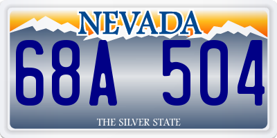 NV license plate 68A504