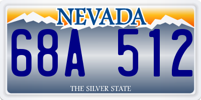 NV license plate 68A512