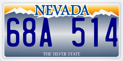 NV license plate 68A514