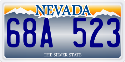 NV license plate 68A523