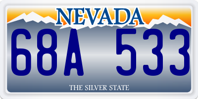 NV license plate 68A533