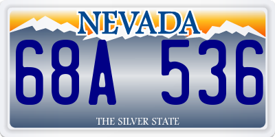 NV license plate 68A536