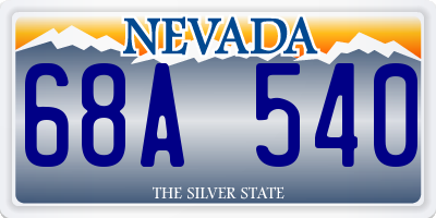 NV license plate 68A540