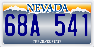 NV license plate 68A541