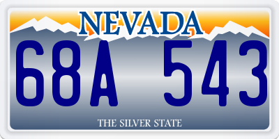 NV license plate 68A543
