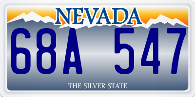 NV license plate 68A547