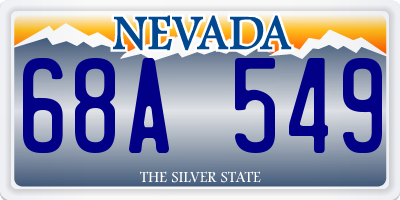 NV license plate 68A549