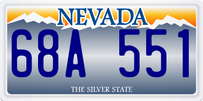 NV license plate 68A551