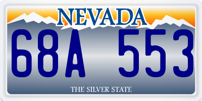 NV license plate 68A553