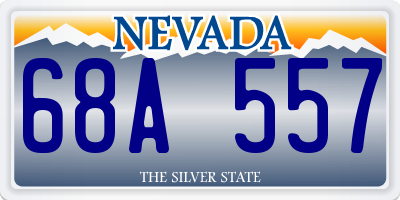NV license plate 68A557