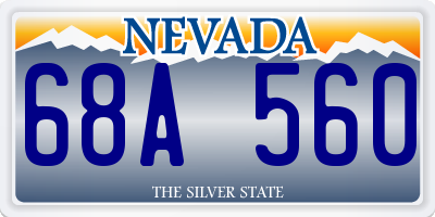 NV license plate 68A560