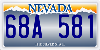 NV license plate 68A581