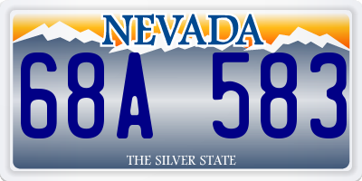 NV license plate 68A583