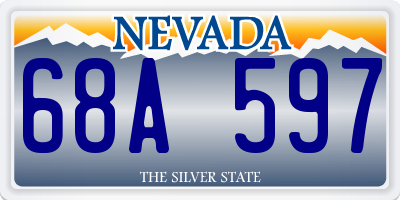 NV license plate 68A597
