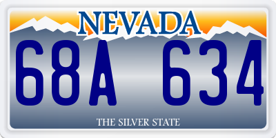 NV license plate 68A634