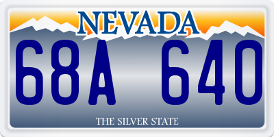 NV license plate 68A640