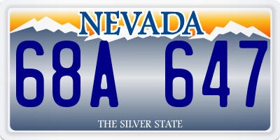 NV license plate 68A647