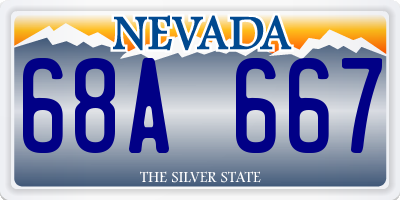 NV license plate 68A667