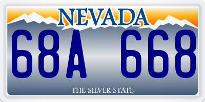 NV license plate 68A668