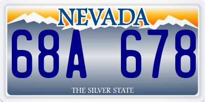 NV license plate 68A678