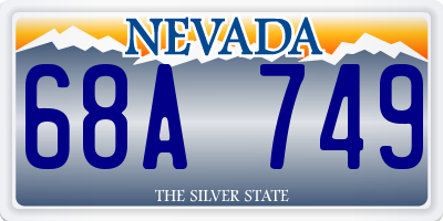 NV license plate 68A749