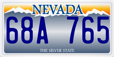 NV license plate 68A765