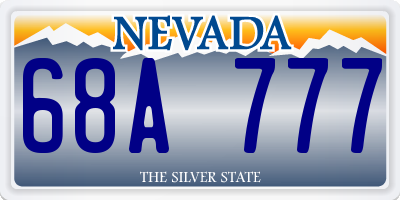 NV license plate 68A777