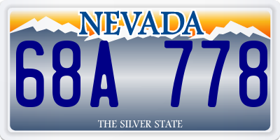 NV license plate 68A778