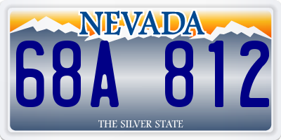 NV license plate 68A812