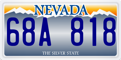NV license plate 68A818