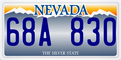 NV license plate 68A830