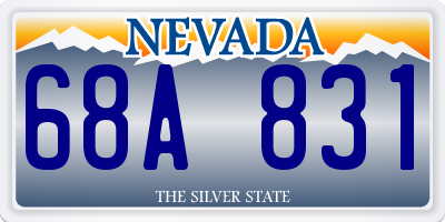 NV license plate 68A831
