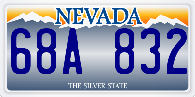 NV license plate 68A832