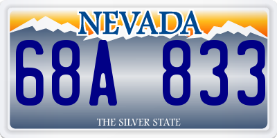 NV license plate 68A833