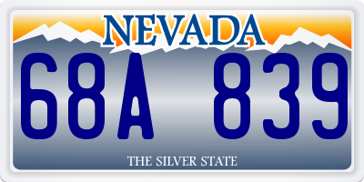 NV license plate 68A839