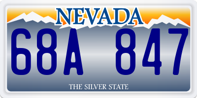 NV license plate 68A847