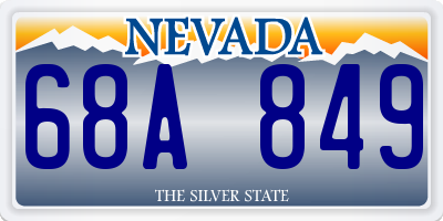 NV license plate 68A849