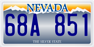 NV license plate 68A851