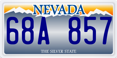 NV license plate 68A857
