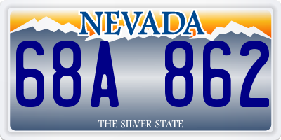 NV license plate 68A862