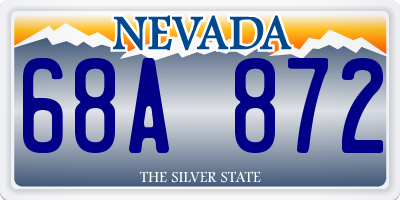 NV license plate 68A872