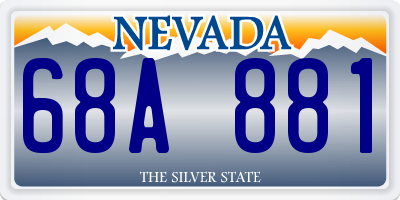 NV license plate 68A881