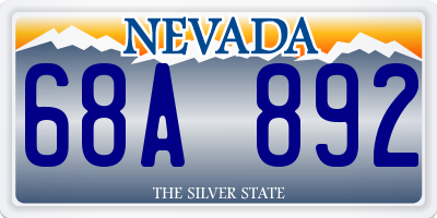 NV license plate 68A892