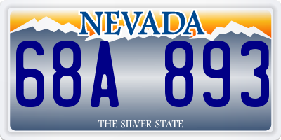 NV license plate 68A893