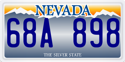 NV license plate 68A898