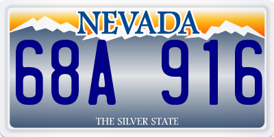 NV license plate 68A916