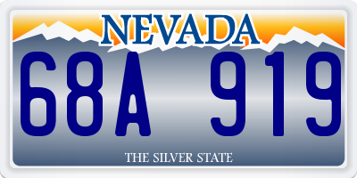 NV license plate 68A919