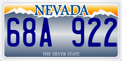 NV license plate 68A922