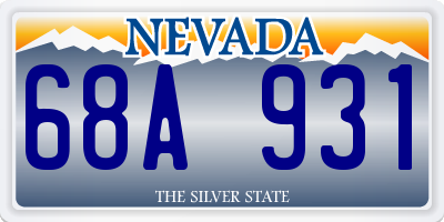 NV license plate 68A931