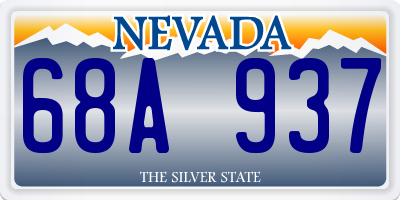 NV license plate 68A937